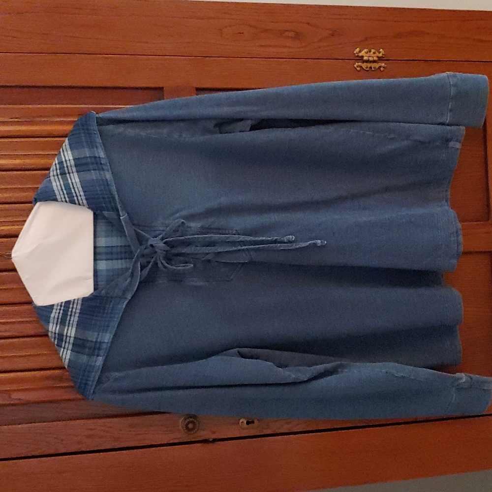 Cloth and Stone Chambray hooded tunic